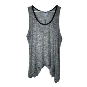 Just Be Lightweight Asymmetrical Heather Gray Knit Tank